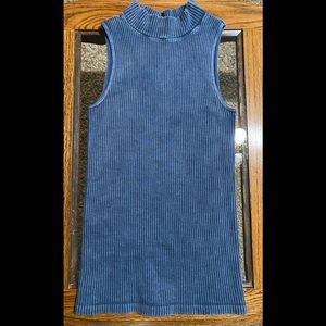 Intimately Free People-DenimWash Blue Ribbed T XS